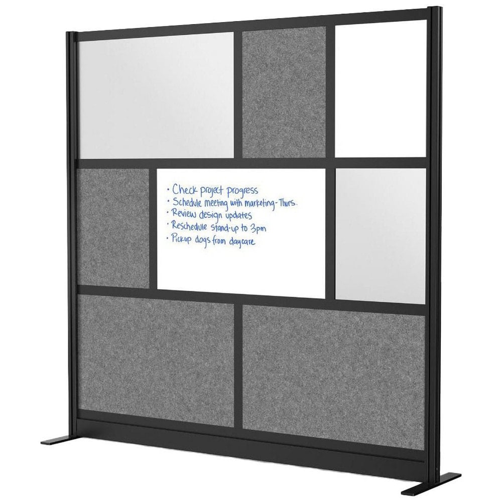 Office Cubicle Partitions, Office Cubicle Partition Type: Modular Wall Room Divider , Color: Black, Gray, White, Frosted , Material: Aluminum  MPN:MW-7070-FWCGB