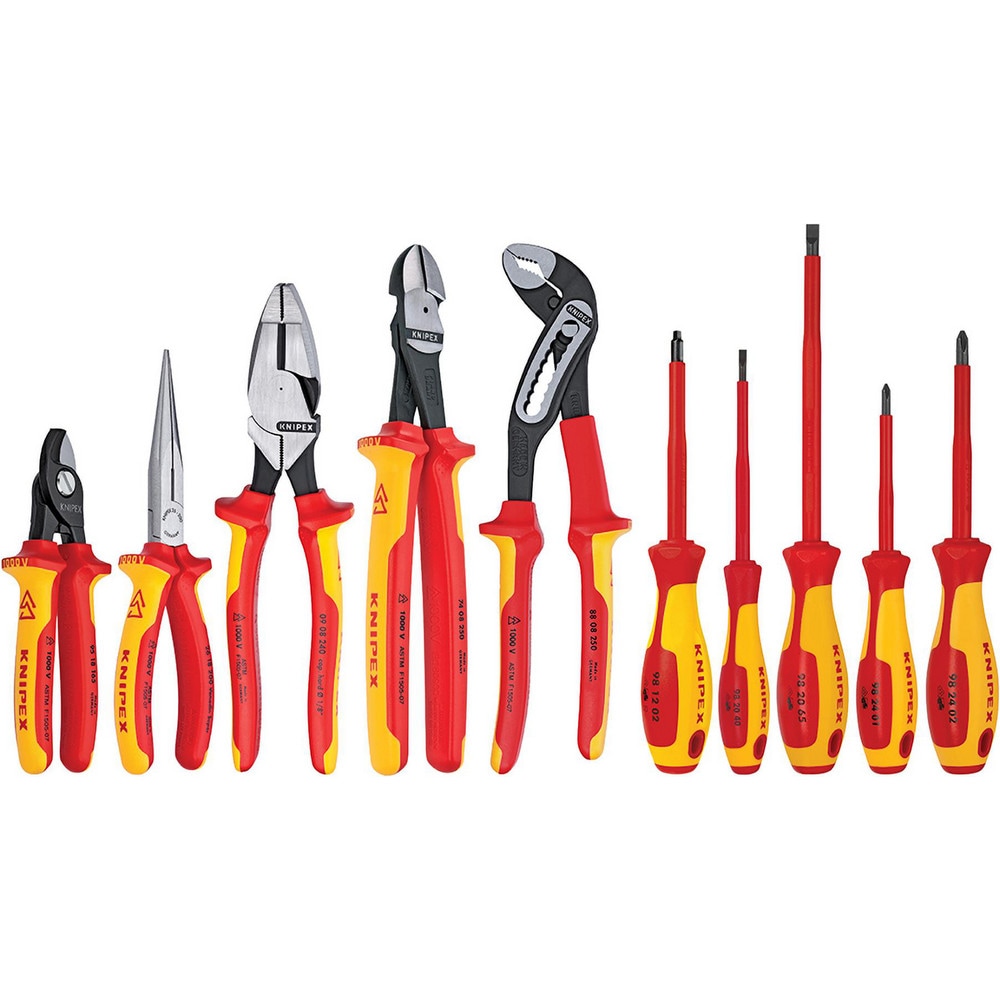 Combination Hand Tool Sets, Set Type: Insulated Pliers and Screwdriver Set in a Hard Case , Number Of Pieces: 10 , Tool Finish: Insulated  MPN:9K 98 98 31 US