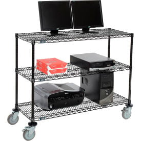 Nexel™ 3-Shelf Mobile Wire Computer LAN Workstation 48