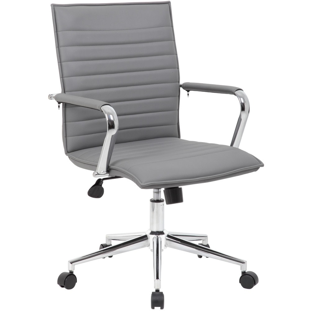 Task Chair:  Vinyl,  Adjustable Height,  Gray MPN:B9533C-GY