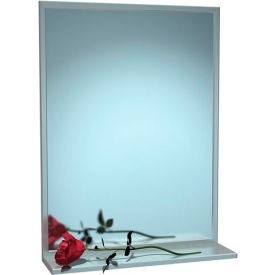 ASI® Stainless Steel Channel Frame Mirror with Shelf - 18