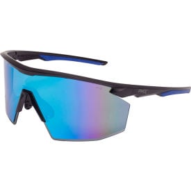 Pyramex® PMXSPEC Half Frame Safety Glasses Blue Mirror Anti Fog Lens Matte Black-Blue Frame - Pkg Qty 12 SB11265ST