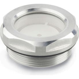 Aluminum Fluid Level Sight w/ ESG Glass w/ Reflector - M20 x 1.5 Thread - J.W. Winco R23/A 743.1-14-M20X1.5-A