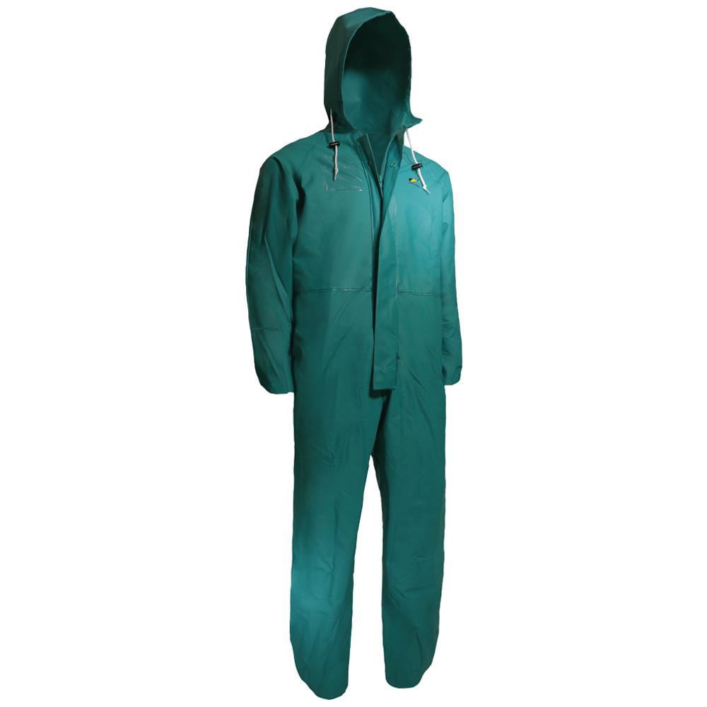 Rain & Chemical Wear, Garment Style: Coveralls , Size: 5X-Large , Color: Green , Material: Nylon, Polyester, PVC , Garment Type: Chemical-Resistant  MPN:71022-5X