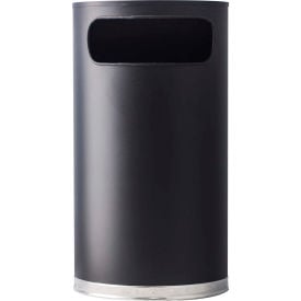 Witt Steel Half Round Trash Can W/Side Opening 9 Gallon Black 9HR-BK