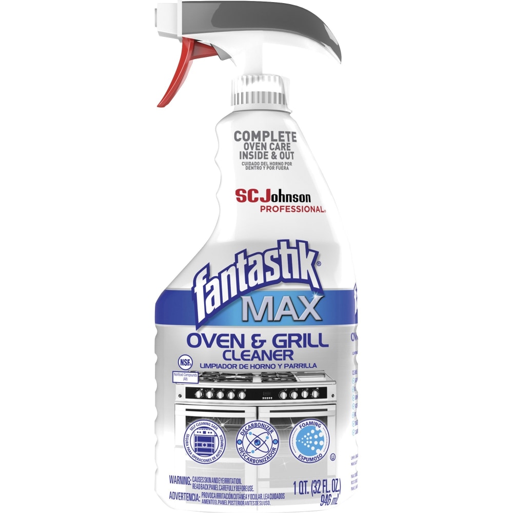 fantastik Max Oven & Grill Cleaner - 32 fl oz (1 quart) - 8 / Carton - White MPN:323562CT