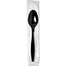 Dixie® Heavyweight Individually Wrapped Teaspoons Polystyrene Black 1000/Carton TH53C7