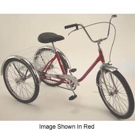 Executive Med-Duty Tricycle 275Lb Cap. 1Speed Coaster Brake w/Rear Basket E.Blue EXEC-CB-ELECTRIC BLUE