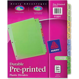 Avery Preprinted Monthly Plastic Divider Printed Jan to Dec 8.5