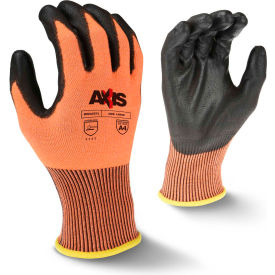 Radian® RWG557S Axis™ Cut Resistant Polyurethane Palm Gloves Orange/Black S 1 Pair - Pkg Qty 12 RWG557S