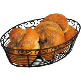 Winco WBKG-10O Oval Black Wire Bread Basket - Pkg Qty 24 WBKG-10O