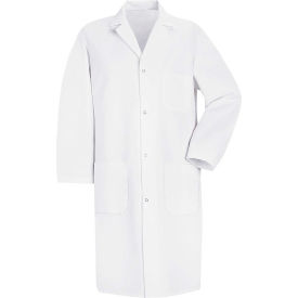 Red Kap® Men's Gripper-Front Lab Coat White Poly/Cotton S 5080WHRGS