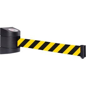 WallPro 400 Wall Mount Retractable Belt Barrier Black Case W/15' Black/Yellow Belt WP400B-YB150