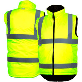 Pyramex® RWVZ45 Class 2 Reversible Insulated Winter Vest 3XL Hi Vis Lime RWVZ4510X3