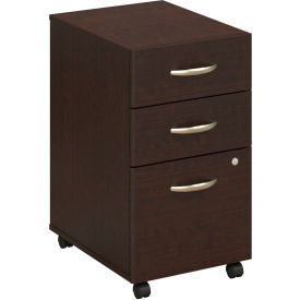 Bush Furniture 3 Drawer Mobile Pedestal (Assembled) - Mocha Cherry - Series C WC12953SU