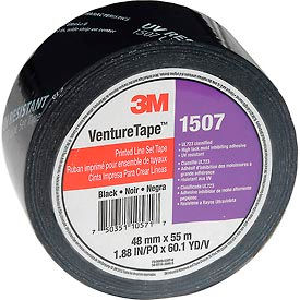3M™ VentureTape 1507PRTD-Q130 UV Resistant Line Set Tape 2 IN x 60 Yards Black 7010378681