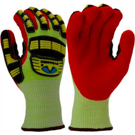 Pyramex® GL612C Insulated Cut Resistant Dipped Gloves Nitrile Coated ANSI A6 M Green GL612CM