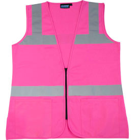 ERB® Girl Power At Work™ S721 Non-ANSI Women's Safety Vest Zipper Closure 3XL Pink WEL61914HP3X