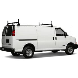 Vantech H1 2 Bar Steel Ladder Rack System for Chevy Express 1996-On Black H1022B