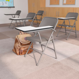 Flash Furniture Premium Steel Folding Chair - Left Handed Tablet Arm - Beige 309AST-LFT-GGHF-