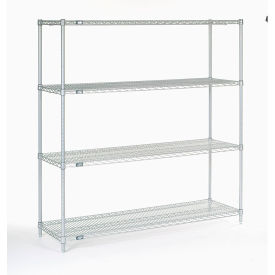 Nexel® 4 Shelf Stainless Steel Wire Shelving Unit Starter 60