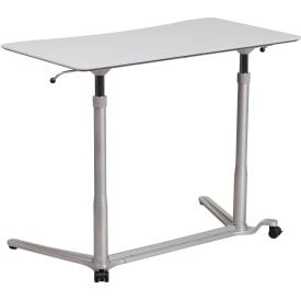 Flash Furniture Sit/Stand Computer Ergonomic Desk Light Gray -IP-6-1-GGNAN