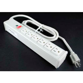 Wiremold Power Strip W/Lighted Switch 6 Outlets 15A 15' Cord Putty R612