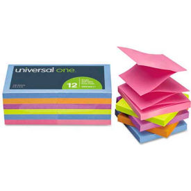 Universal One® Fan-Folded Pop-Up Notes 3 x 3 5 Colors 12 100-Sheet Pads/Pack UNV35611