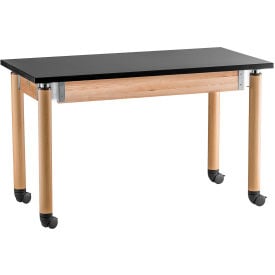 NPS Science Table with Casters - Phenolic Top - Adjustable Height - 24