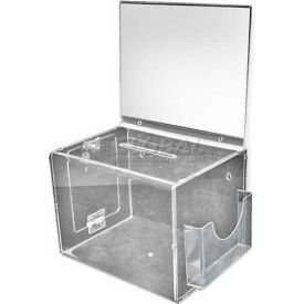 Approved 206300 Extra Large Acrylic Suggestion Box W/ Pocket Lock & Keys 11