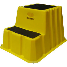 2 Step Nestable Plastic Step Stand - Yellow 25-3/4