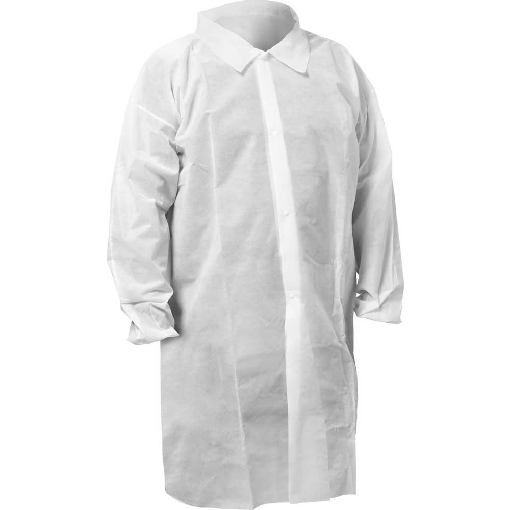 Coveralls & Overalls, Garment Style: Lab Coat , Size: 2X-Large , Color: White , Material: Spunbound Fabric  MPN:67317