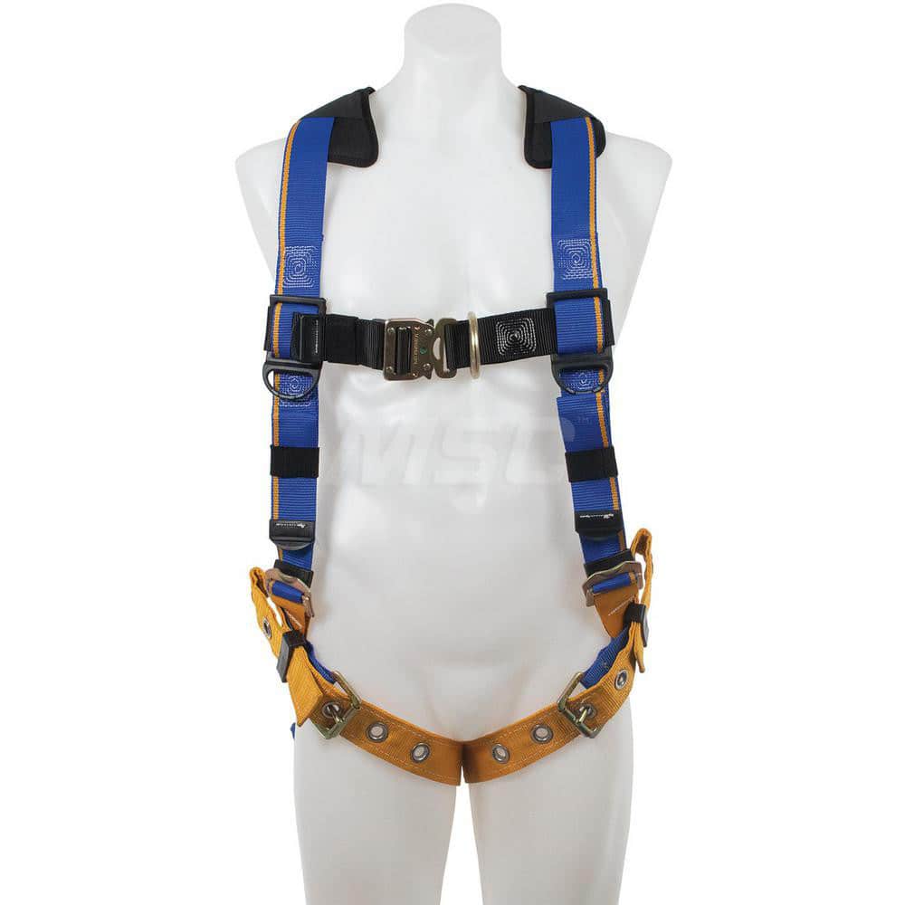 Fall Protection Harnesses: 400 Lb, Back and Side D-Rings Style, Size Medium & Large, For Climbing, Back & Hips MPN:H123002