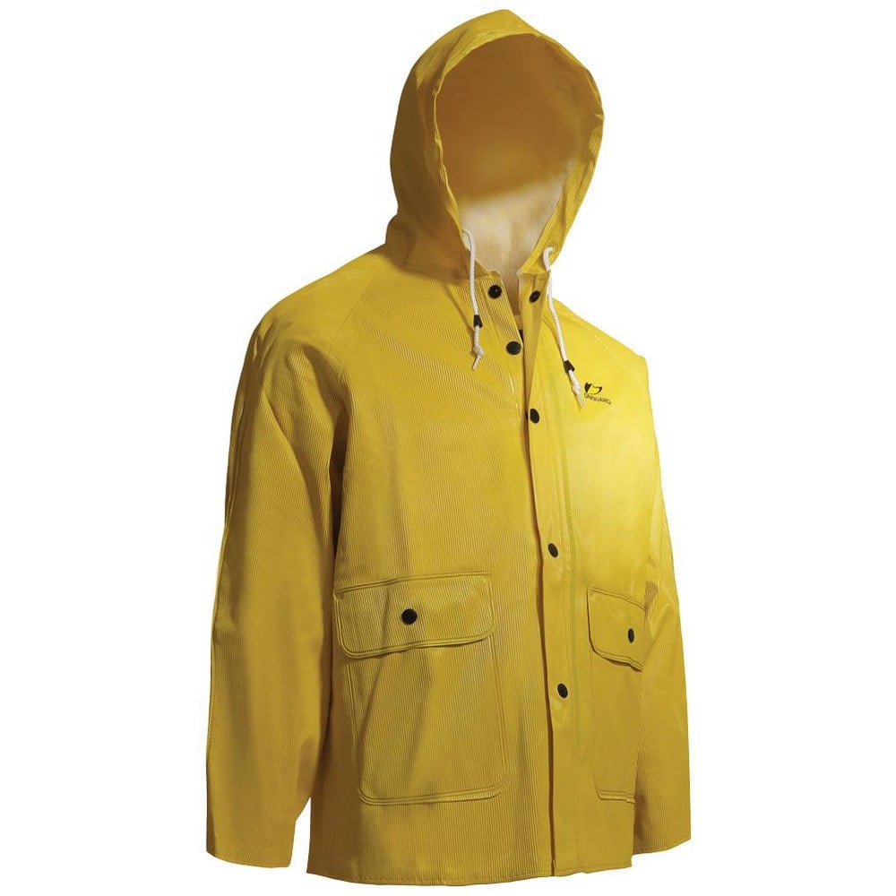 Rain & Chemical Wear, Garment Style: Rain Jacket , Size: Small , Gender: Unisex , Color: Yellow , Material: PVC, Polyester  MPN:76034-S