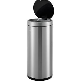 GoVets™ Round Motion Sensor Trash Can 9-1/4 Gallon Brushed Stainless Steel 592SS641