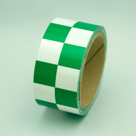 Hazard Marking Tape Green/White Checker 2