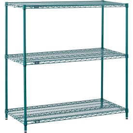 Nexel® 3 Shelf Poly-Green® Wire Shelving Unit Starter 72