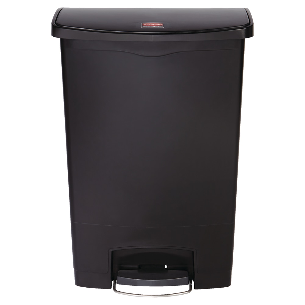 Rubbermaid Slim Jim Step-On Resin Front Step Wastebasket, 24 Gallons, Black MPN:1883615