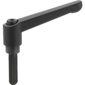 Die Cast Adjustable Lever - M5 x 0.8 - 30mm Handle - 50mm Stud - Black - J.W. Winco 5N50A19K GN300 5N50A19K