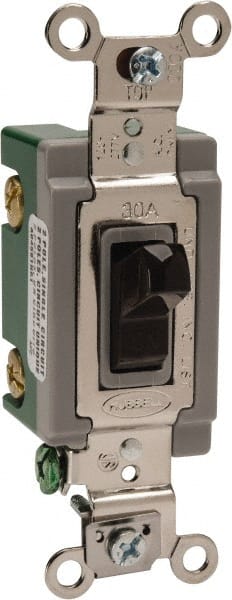 2 Pole, 120 to 277 VAC, 30 Amp, Industrial Grade Toggle Wall Switch MPN:HBL3032