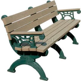 Polly Products Monarque 6' Backed Bench w/ Arms Brown Bench/Brown Frame ASM-MB6BA-01-BN/BN