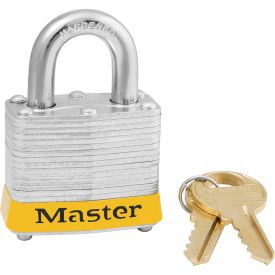 Master Lock® 3KAS12YLW Laminated Steel Safety Padlock 1-9/16