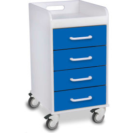 TrippNT™ Compact 4 Drawer Locking Medical Cart  Blue 14