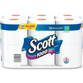 Scott® Toilet Paper Septic Safe 1-Ply White 1000 Sheets/Roll 12 Rolls/Pack 4 Pack/Case 10060