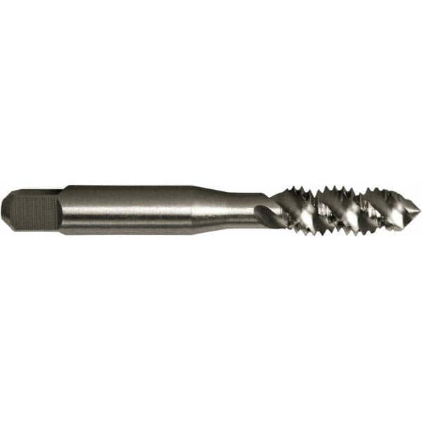 Spiral Flute Tap: #10-24 UNC, 3 Flutes, Plug, 2/2B/3B Class of Fit, High Speed Steel, Bright/Uncoated MPN:367305