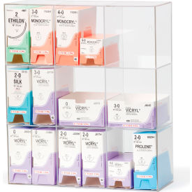 Omnimed® Triple Suture Rack Acrylic 9 Bins 15-3/4