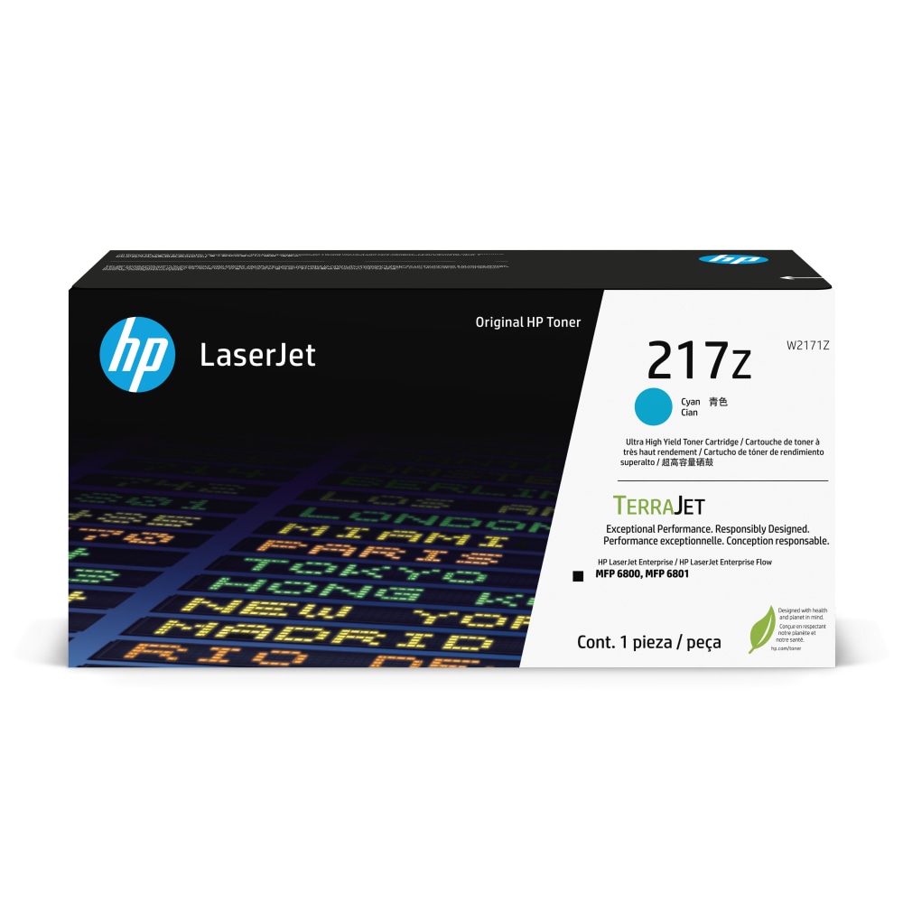 HP 217Z Cyan Ultra-High Yield LaserJet Toner Cartridge, W2171Z MPN:W2171Z