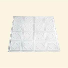 Great Lakes Tin Ludington 2' X 2' Nail-up Tin Ceiling Tile in Gloss White - T57-00 T57-00