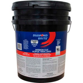 Diamond Brite Interior Flat Latex Enamel Paint High Hiding White 5 Gallon Pail 1/Case - 11050-5 11050-5