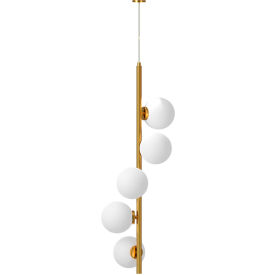 Ambiate Arano Linear Globe Pendant Light Fixture G9 Base 15W Gold AL10001P5